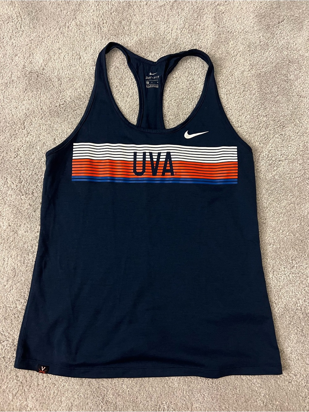 Nike Navy Blue Women’s Athletic Exercise Virginia UVA Racerback Tank Top L